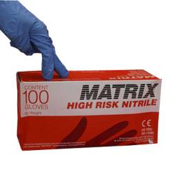 Перчатки нитриловые сверхпрочные MATRIX  High Risk Nitrile 100шт (50пар) S