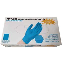 Перчатки нитрил-винил с текстурой на пальцах  100 шт (50 пар) S голубые