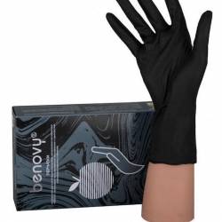 Перчатки нитрил-винил BENOVY черные, размер S, 50(100 шт) пар