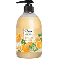Крем мыло для рук и тела RoMax Апельсин и сливки 1л