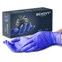 Перчатки нитриловые «BENOVY» текстурированные на пальцах сиренево-голубой M 100 шт (50 пар)